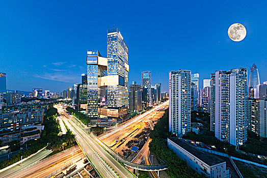 中国广东深圳南山科技园都市夜景