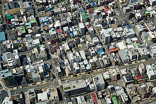 航拍,地区,城市,东京,日本