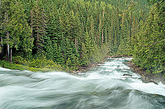 层叠,水,鲍伦湖,省立公园,不列颠哥伦比亚省,加拿大