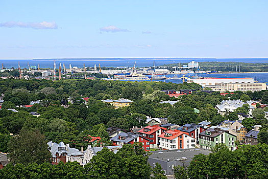 波罗的海岸,西部,港口,塔林,风景,塔,教堂,爱沙尼亚,欧洲
