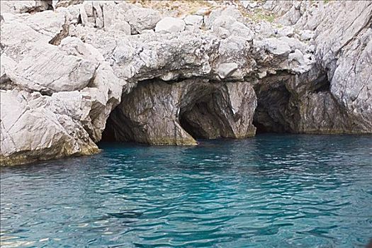 岩石构造,海中,卡普里岛,坎帕尼亚区,意大利
