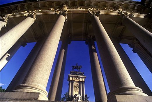 柱子,公园,马德里,西班牙