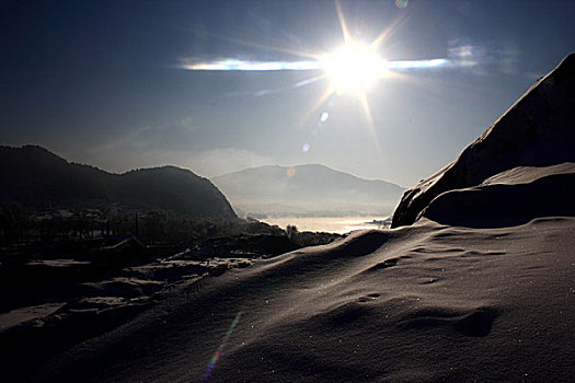 吉林松花江畔雪景