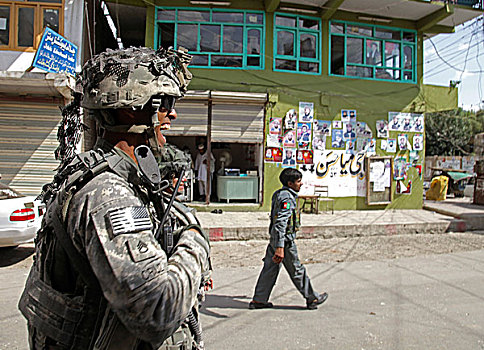 士兵,巡视,阿富汗,国家,安全部队,街道