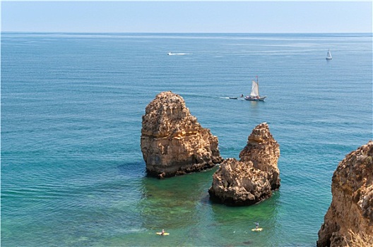 岩石构造,靠近,拉各斯,葡萄牙