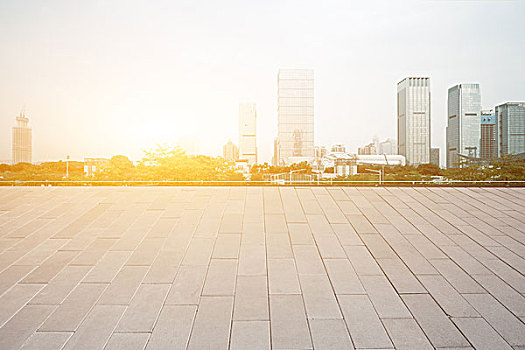 空,地面,背景,现代,城市,日出,时间