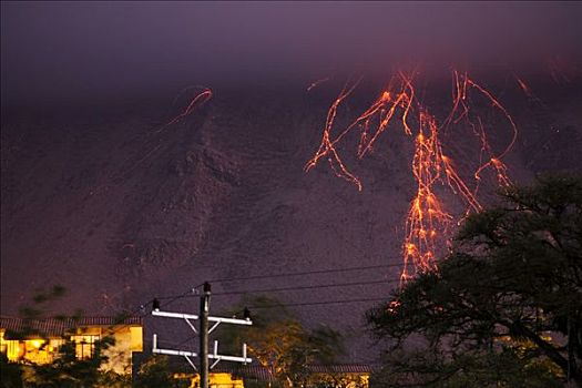 火山爆发,火山,阿雷纳尔,靠近,哥斯达黎加