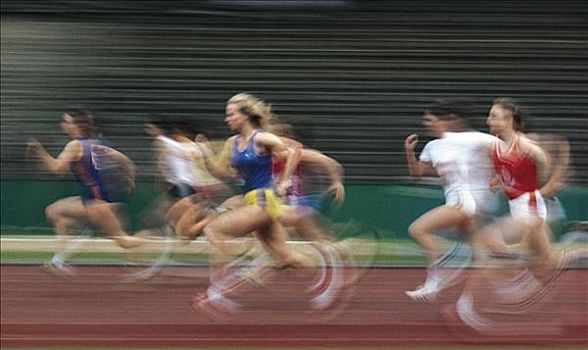 竞技,跑步者,比赛,冲刺,移动,动感,竞技运动