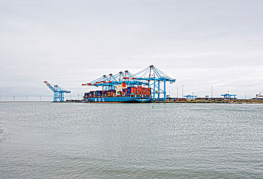 集装箱船,港口,比利时,欧洲