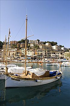 图像,渔船,历史,中心,港口,马略卡岛,巴利阿里群岛,西班牙,欧洲