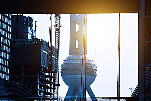 上海浦东建筑与城市的摩天大楼,中国