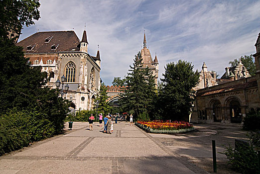 游客,花园,城堡,多瑙河,布达佩斯,匈牙利