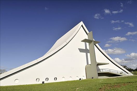 教堂,军事,小教堂,建筑师,奥斯卡-涅梅耶,巴西利亚,联邦,巴西,南美