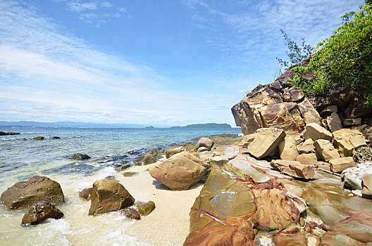 漂亮,海景,沙巴,岛屿