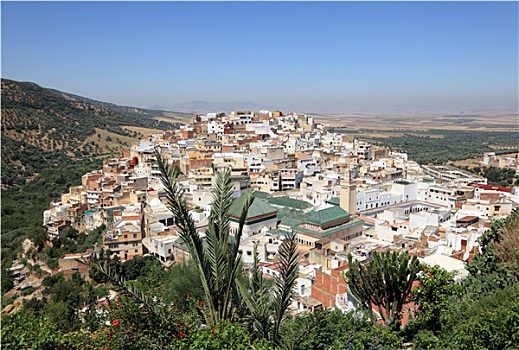 风景,上方,城镇,摩洛哥,北非