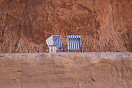 沙滩椅,红崖,叙尔特岛,石勒苏益格,黑白花牛,德国