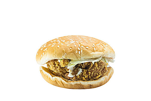 一个汉堡包孤立在白色背景上