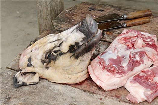 猪肉,市场,越南
