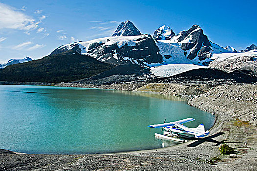 航拍,上方,海岸,山峦,不列颠哥伦比亚省,加拿大