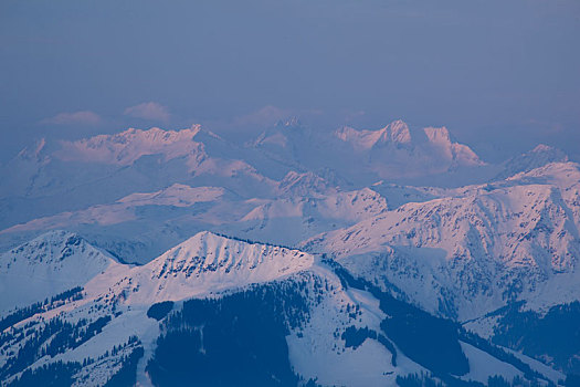 风景,上方,基茨比厄尔,阿尔卑斯山,冬天,提洛尔,奥地利