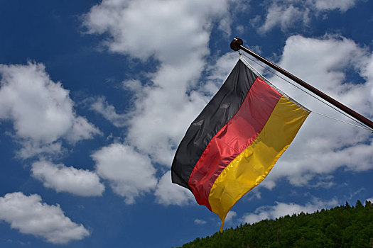 德国国旗,正面,巴伐利亚,天空