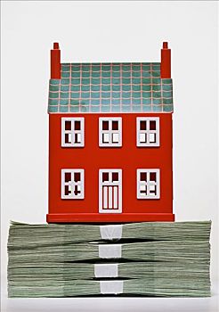 房屋模型,捆,纸币