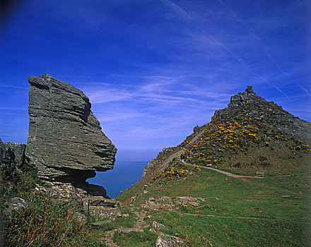 英格兰,德文郡,头部,石头,山谷