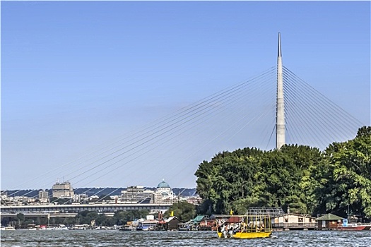 河,吊桥,特写,贝尔格莱德,塞尔维亚