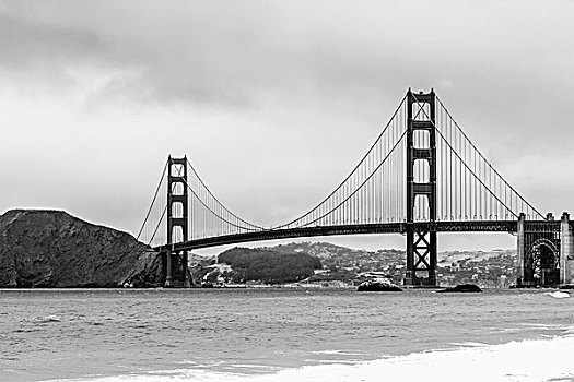 风景,金门大桥,上方,湾,水,天空,旧金山,加利福尼亚,美国