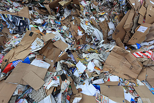 废纸,再循环,回收厂,德国,欧洲