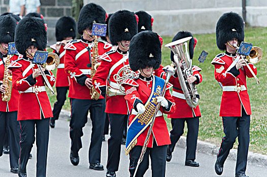 加拿大,魁北克省,魁北克,城镇,城堡,皇家,军团,只有,换岗,铜管乐队