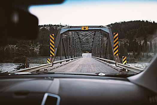 乘,上方,桥,碧玉国家公园,加拿大