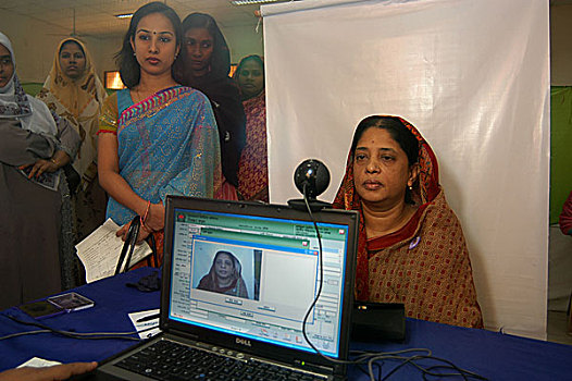 选民,注册,中心,达卡,孟加拉,一月,2008年