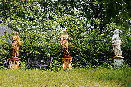 雕塑,花园,俄罗斯,别墅,萨尔茨卡莫古特,区域,上奥地利州,奥地利,欧洲