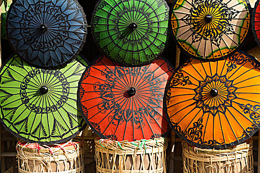 伞,出售,市场,蒲甘,缅甸