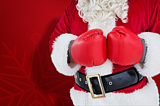 腰部,圣诞老人,拳击手套