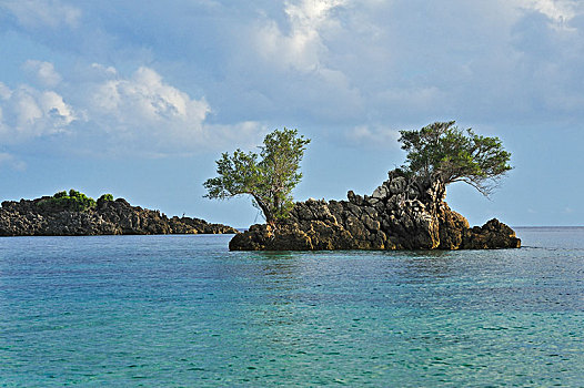 小,岩石,岛屿,四王群岛,西巴布亚,印度尼西亚,亚洲