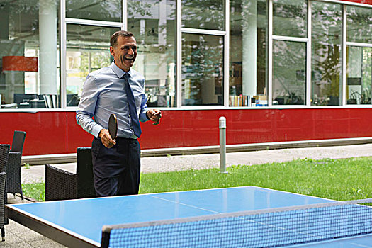 愉悦,商务人士,玩,乒乓球,创意,办公室