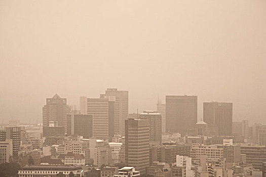 城市,开普敦,南非,彩色,烟雾