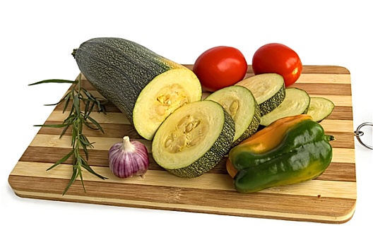 夏南瓜,蔬菜,切菜板