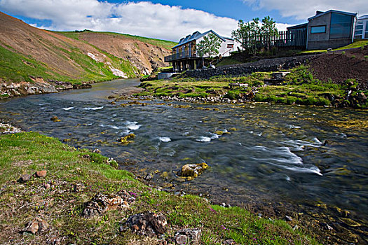 温泉,河流,冰岛