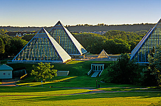 玻璃,金字塔,温室,艾伯塔省,加拿大