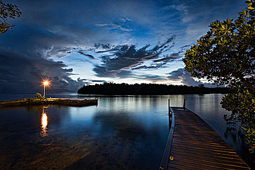 码头,黎明,岛屿,所罗门群岛