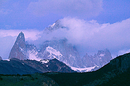 晨景,左边,右边,国家公园,洛斯格拉希亚雷斯,巴塔哥尼亚,阿根廷