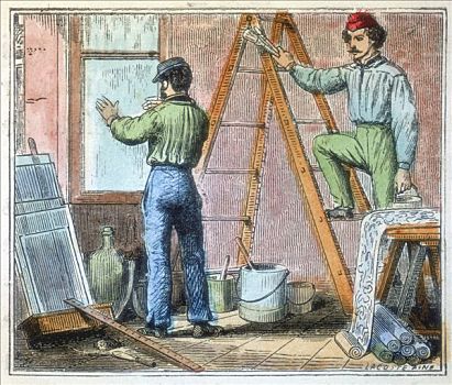壁纸,衣架,工作,房子,1867年,艺术家,未知