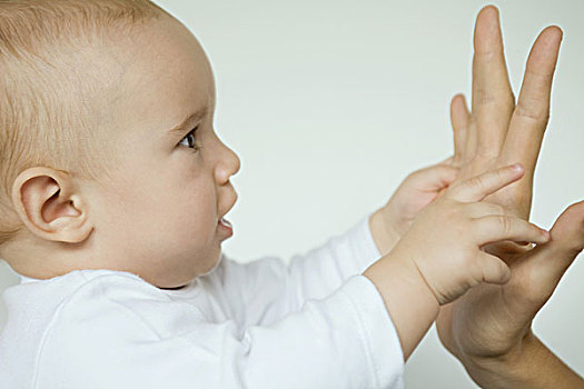 婴儿,手,侧视图,特写