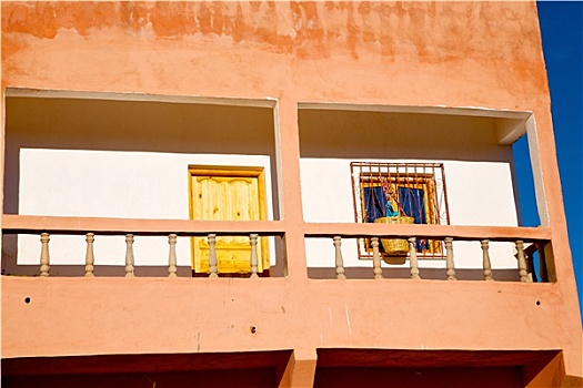 蓝色,窗户,摩洛哥,旧建筑,褐色