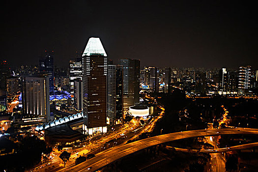 夜景,公路,城市,新加坡