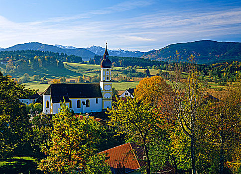 教区教堂,圣乔治,坏,上巴伐利亚,巴伐利亚,德国,欧洲