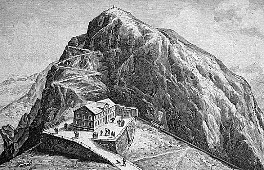 顶峰,皮拉图斯,山,酒店,瑞士,历史,1893年